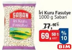 SABAN İRİ KURU FASULYE 1000 G fiyat ve kampanya bilgisi